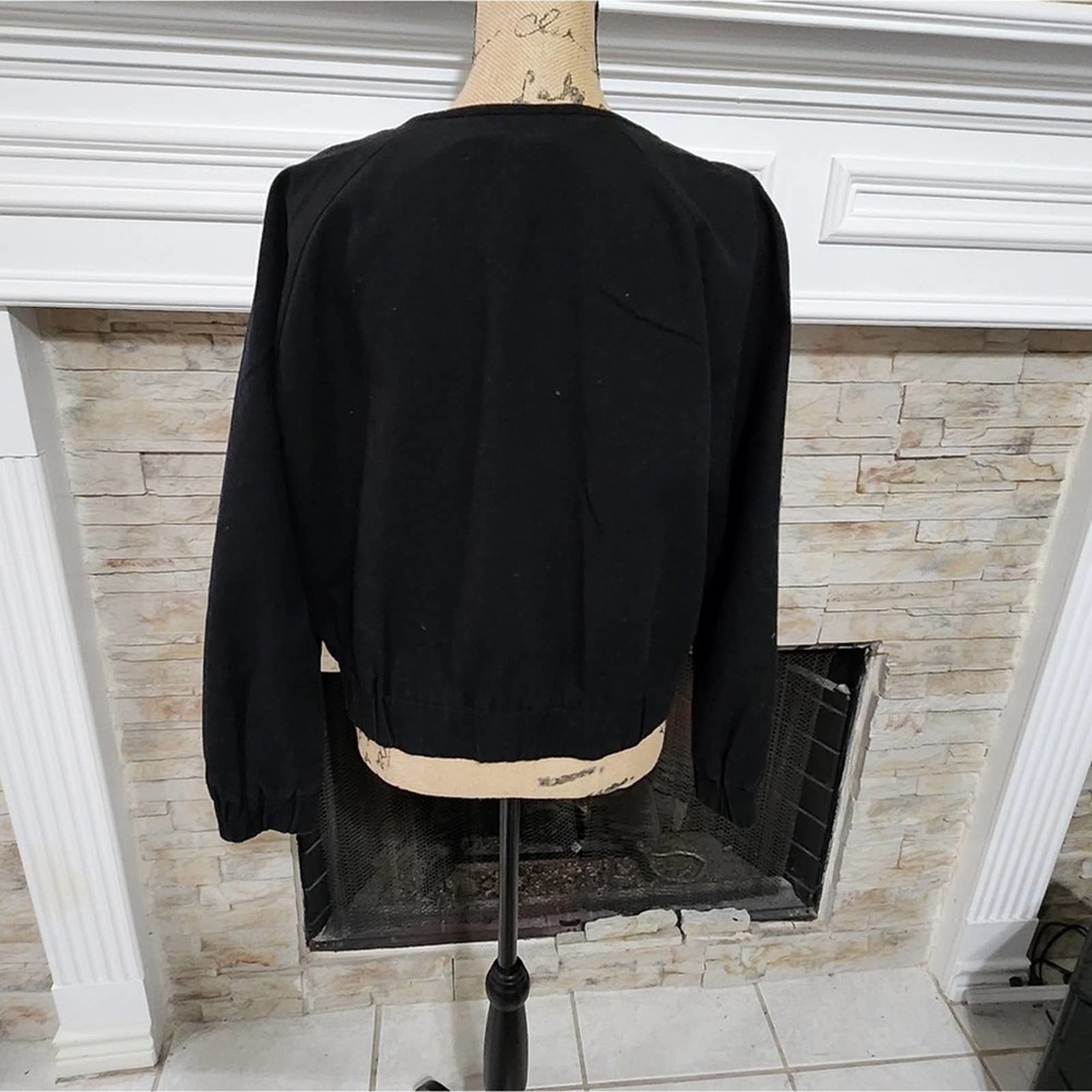 New York & company vintage embroidered floral pheasant bird bomber jacket size L - Picture 6 of 9